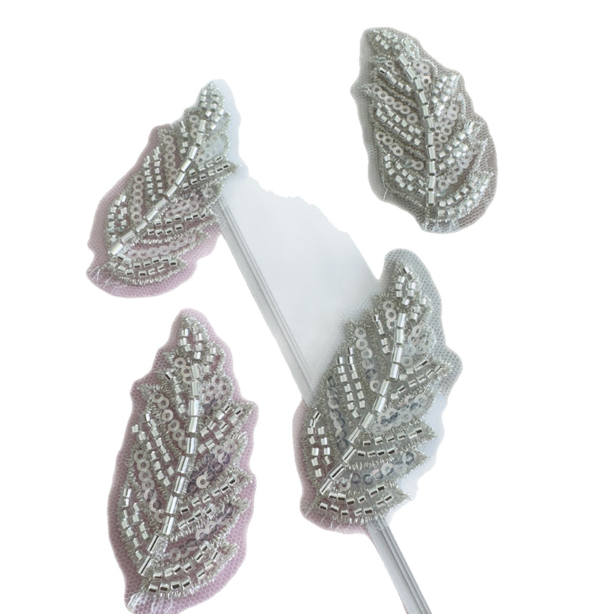 YZ51 beaded small leaf floral appliqué bead embroidery piece dress, qipao embroidered hemp dance costume DIY accessories