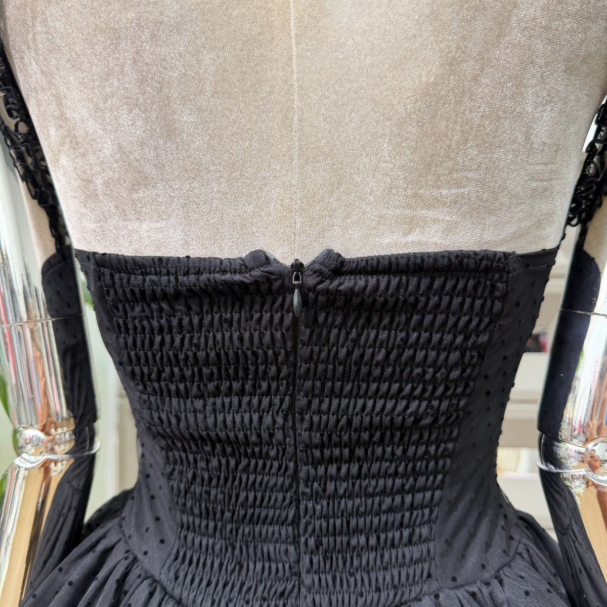 Black Tulle Fit-and-Flare Mini Dress