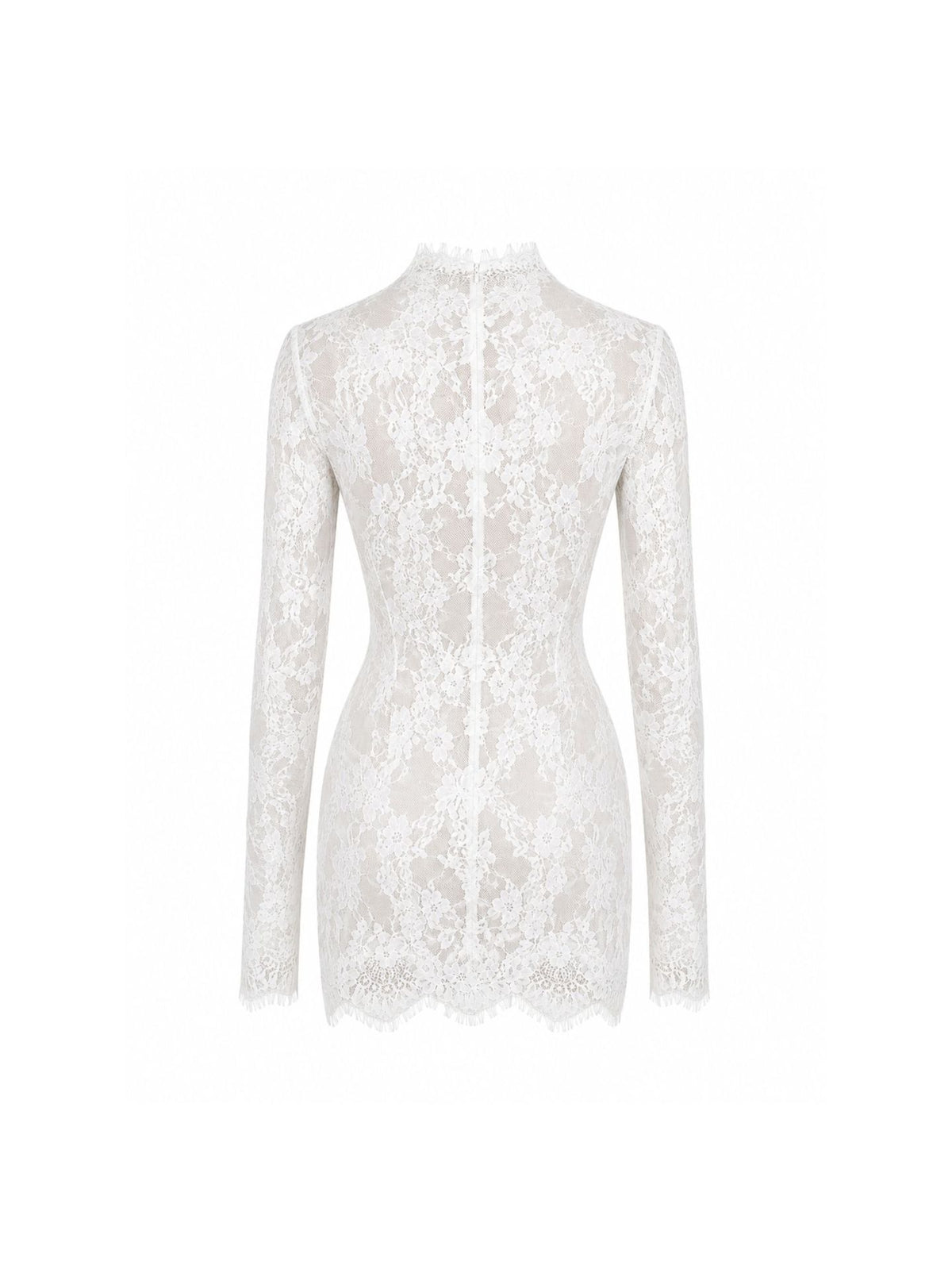 Cream Sheer Floral Lace Fitted Hourglass Layered Romper and Corset Set