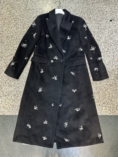 philippa crystal embellished Coat in black