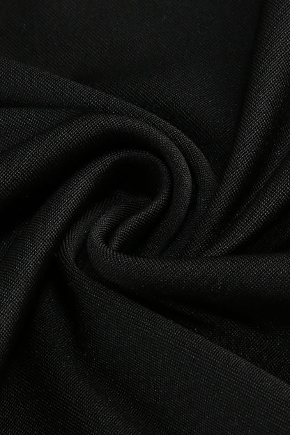 judy One Shoulder Peony Ruffle Gown in black