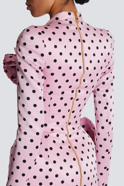 Ostelle Polka Dots Satin Mini Dress