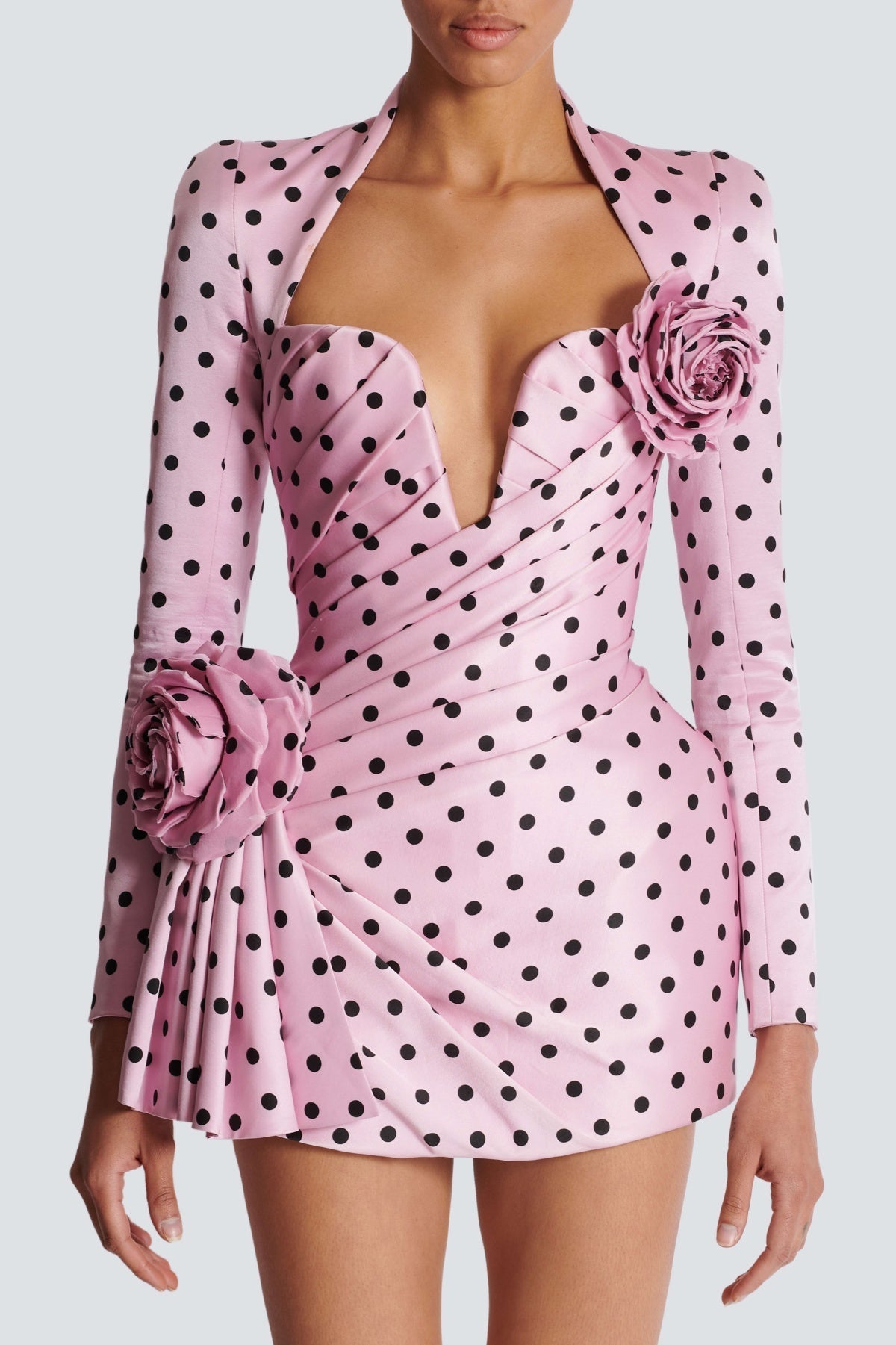 Ostelle Polka Dots Satin Mini Dress
