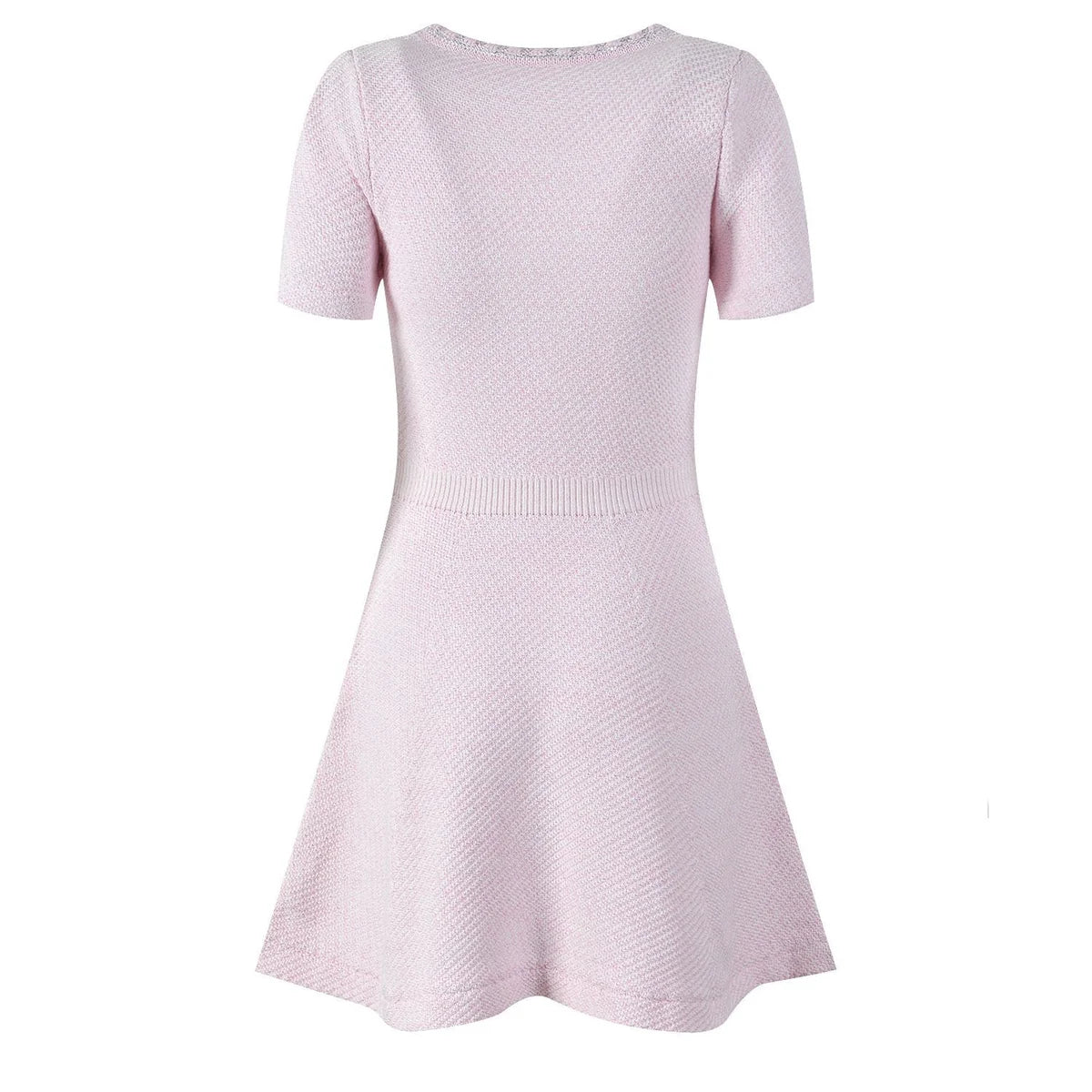 Karine pink V-neck knitted mini dress