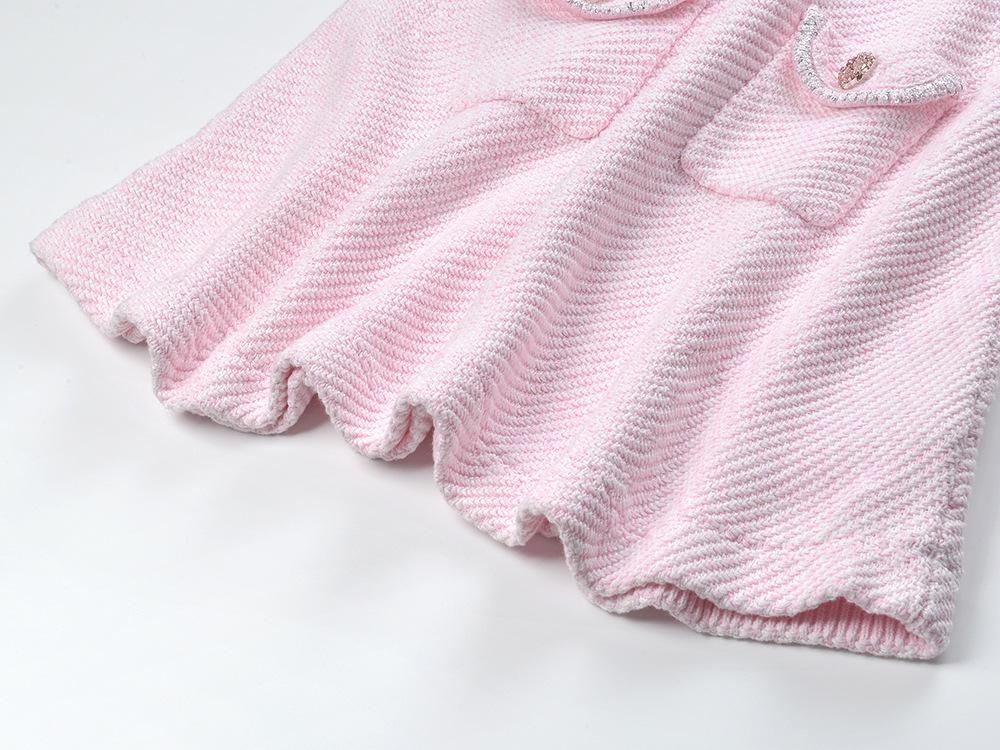 Karine pink V-neck knitted mini dress