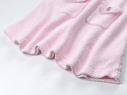 Karine pink V-neck knitted mini dress