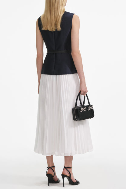 penny Navy Taffeta Midi Dress