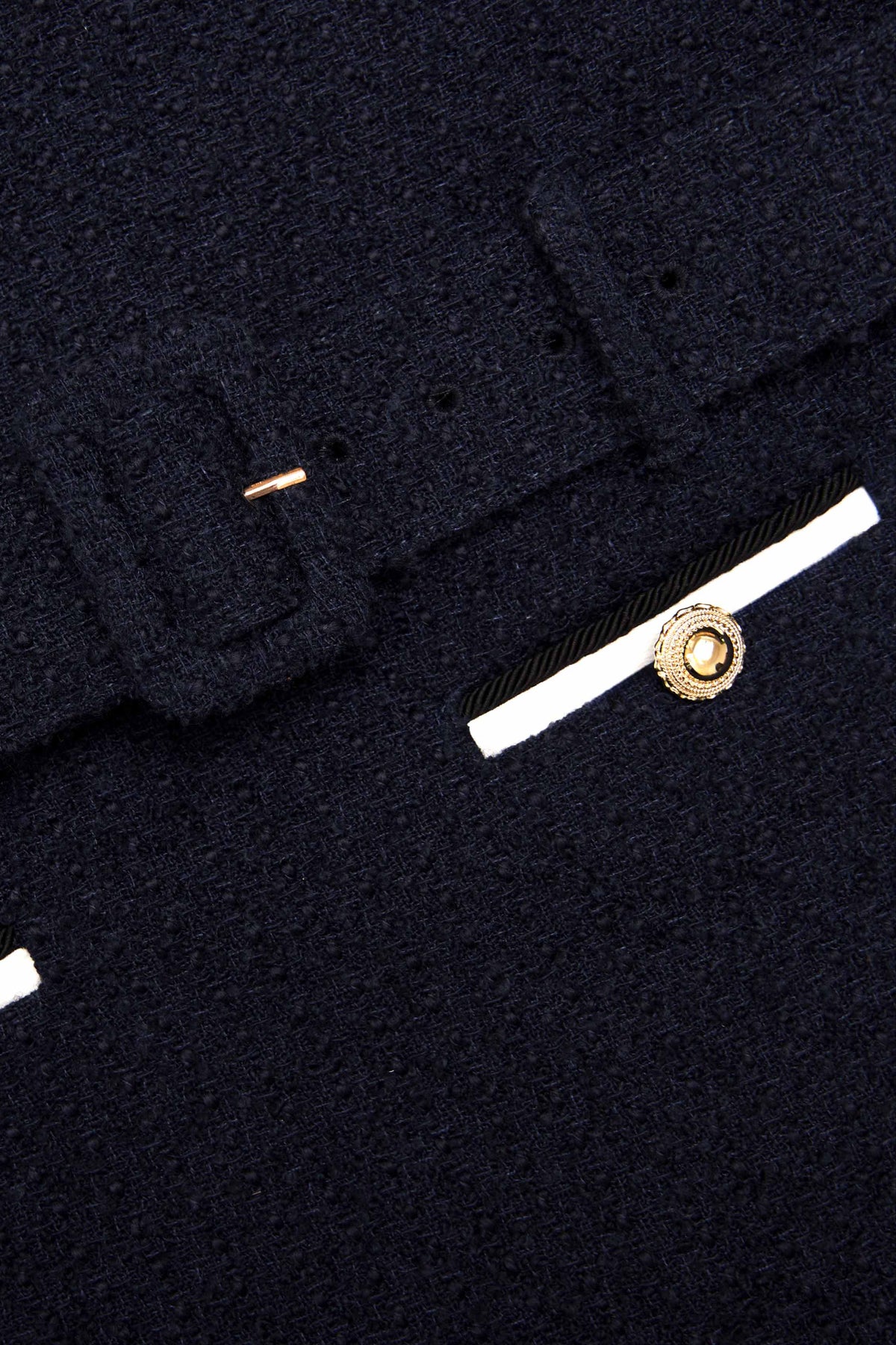 apphia Tweed low-rise pants set in navy blue