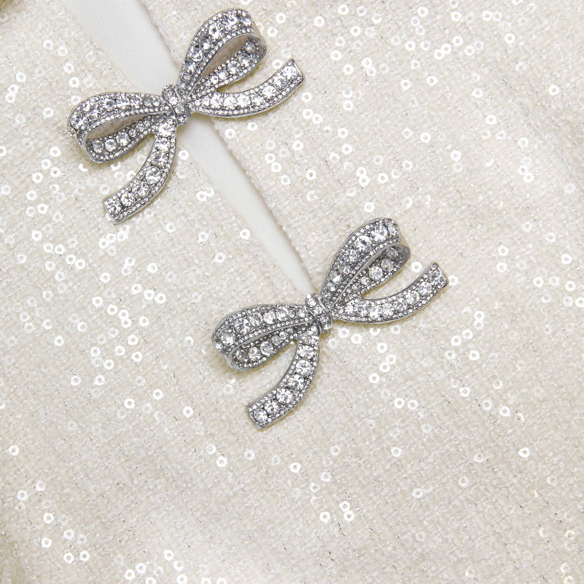 deirdre Cream Boucle Bow Mini Dress