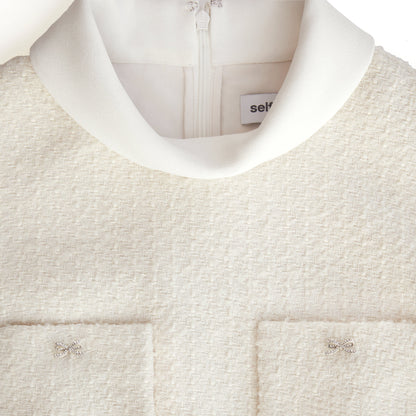 zoe Cream Boucle Sleeveless Midi Dress