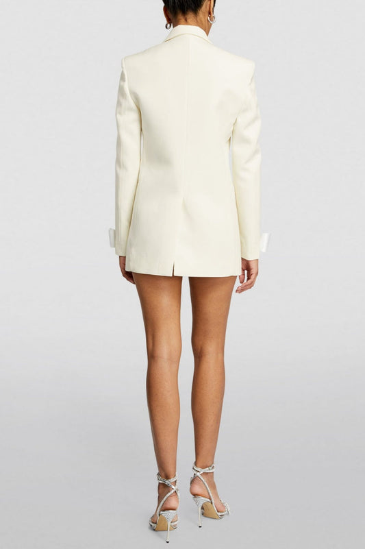 CRYSTAL BOW-DETAIL BLAZER DRESS