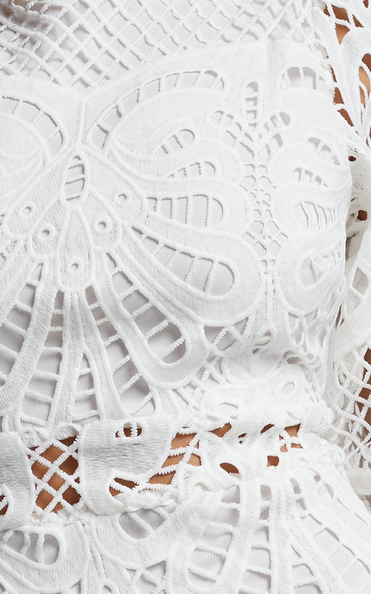 Long Puff Sleeve Lace Mini Dress