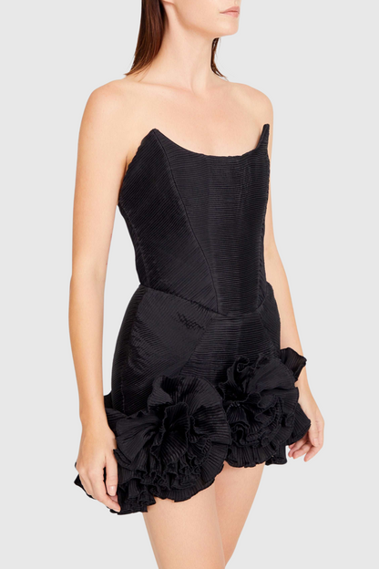 Tatya Flower Strapless Mini Bandage Dress