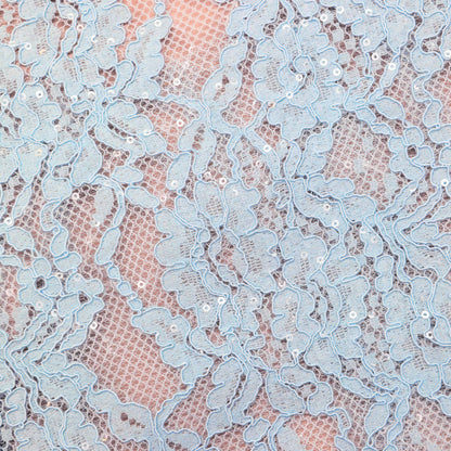 carol lace flared midi skirt in blue