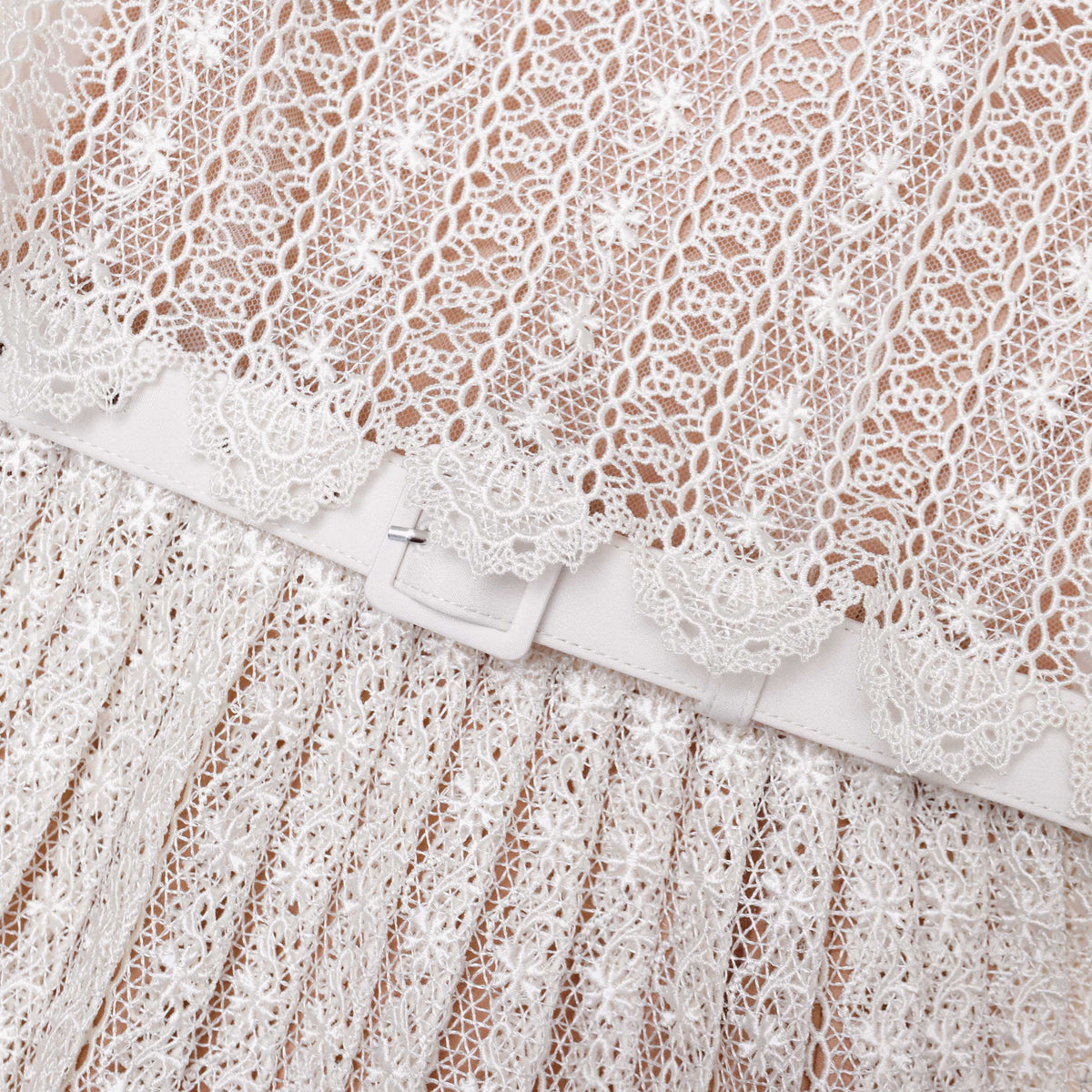 odelette Cream Organza Lace Mini Dress