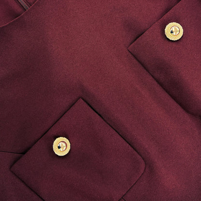 jocelyn Bowknot-Side Bandage Strapless maxi Dress in burgundy