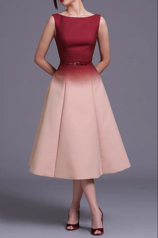 Red and pink gradient dress