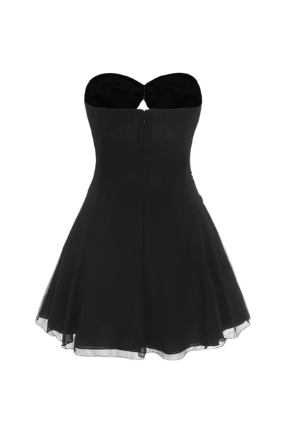 Strapless Cutout Mini Dress - Black