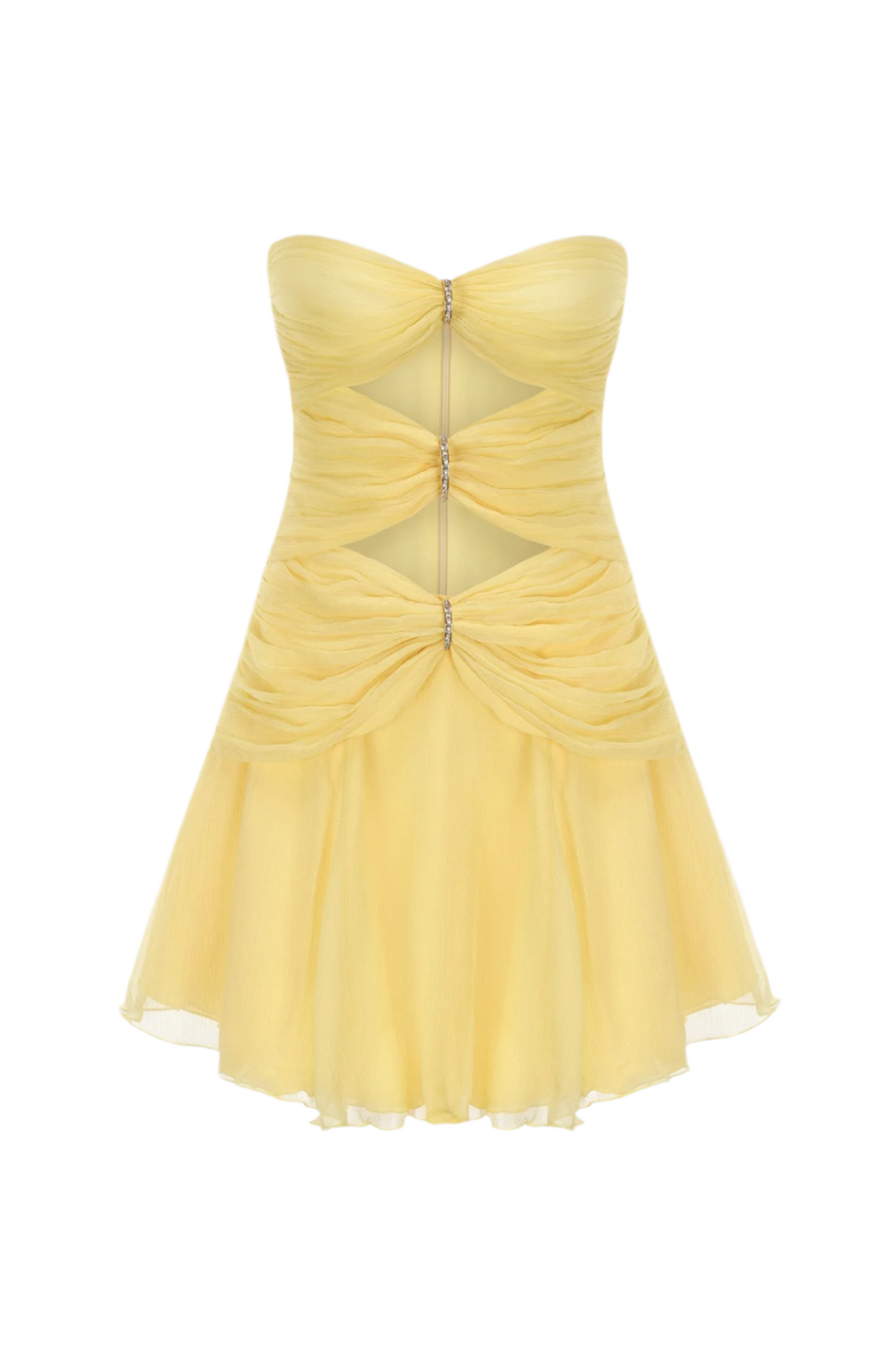 Rerynne Strapless Cutout Mini Dress - Yellow