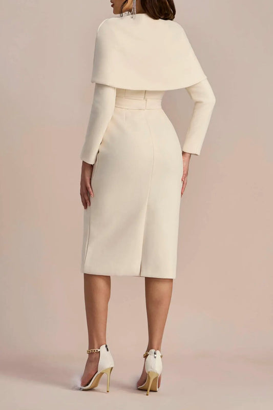 ROBERTA CAPE TOP LONG SLEEVE DRESS SET