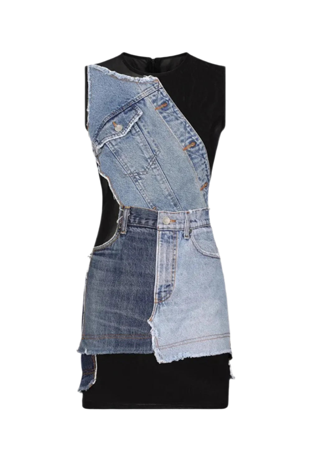 Rory Patchwork Denim Mini Dress