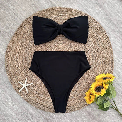 Tinggi Ribbon Bikini Set