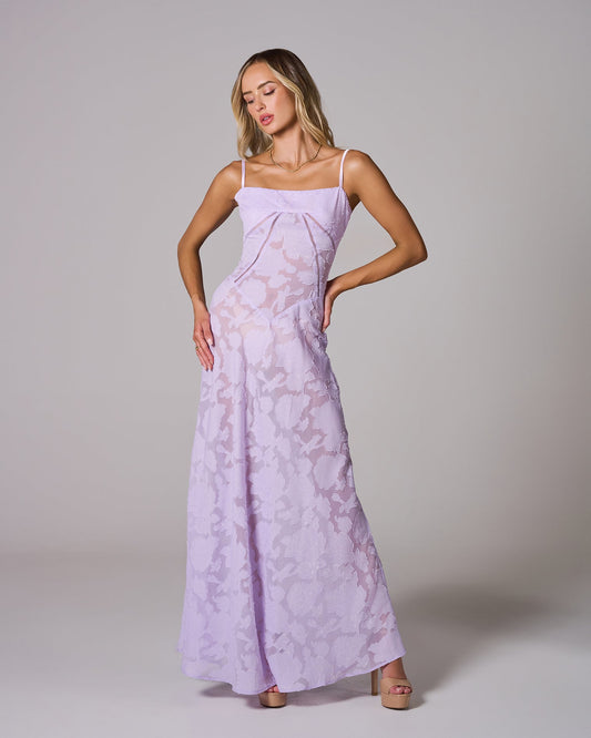 Floral Lace Back Maxi Dress