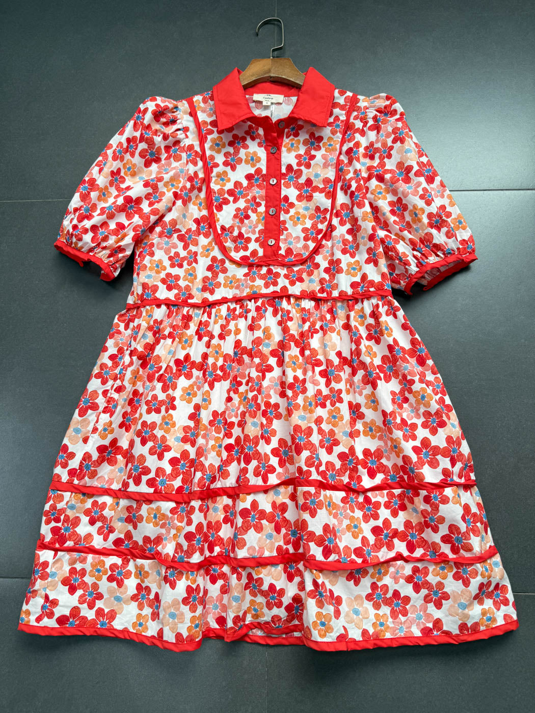 Floral Print Collared Mini Dress