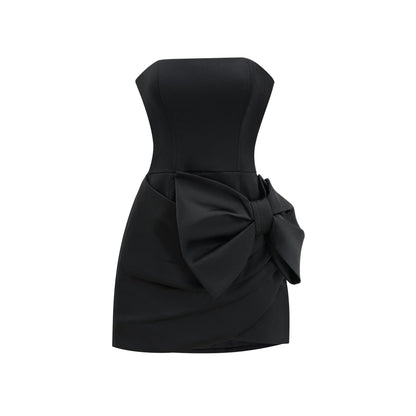Lanetta bowknot asymmetric dress