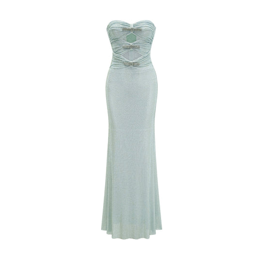 Sebille embellished bow-detail maxi dress
