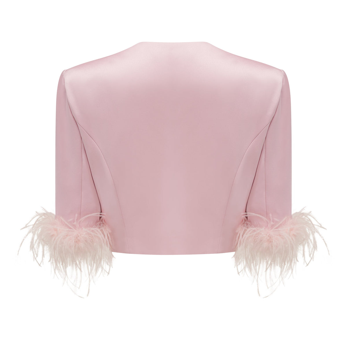 Flavia satin feather top & skirt matching set