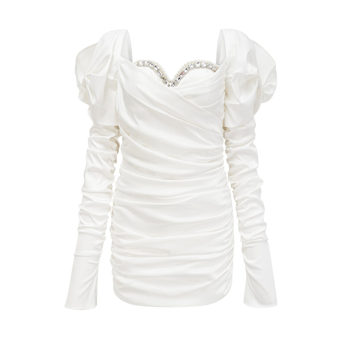 Avalon crystal ruched mini dress