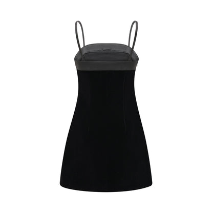 Reeva bow-embellished velvet mini dress
