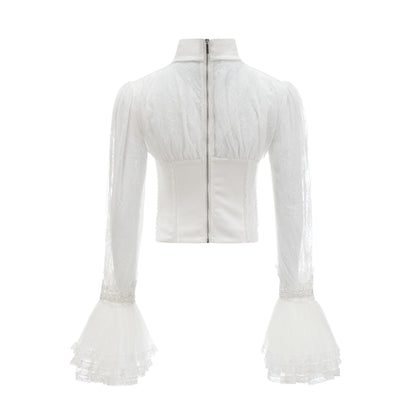 Ellica semi-sheer cropped top