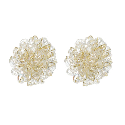 Cora beaded flower stud earrings