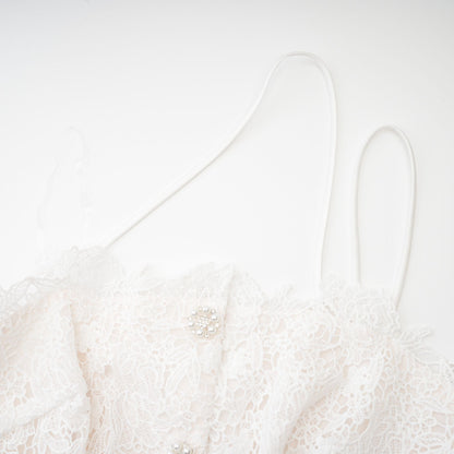Cyrielle corded lace tiered mini dress