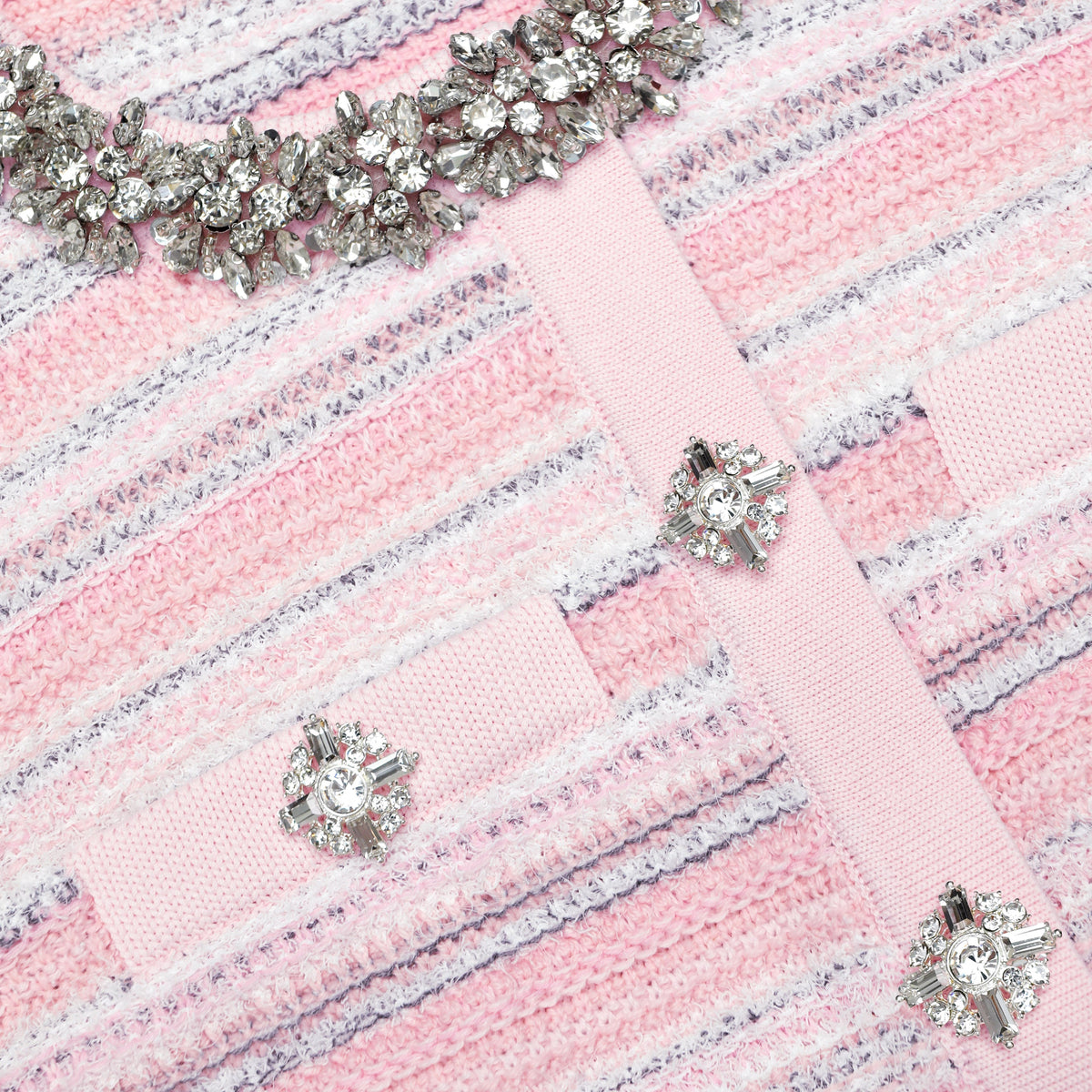 tammy rhinestone Textured Knit Mini Dress in pink