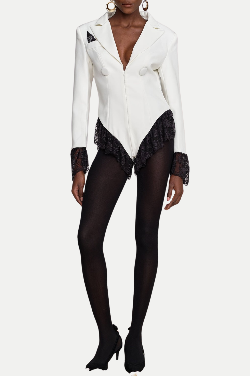 Sabah Lace Romper - White