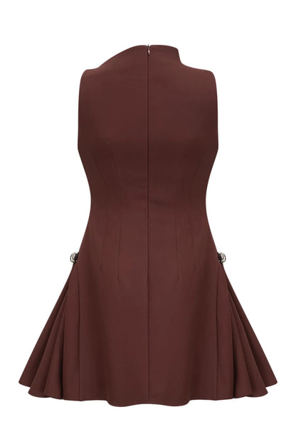 Asymmetrical Flared Mini Dress