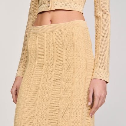 tiffany knit top maxi skirt in yellow