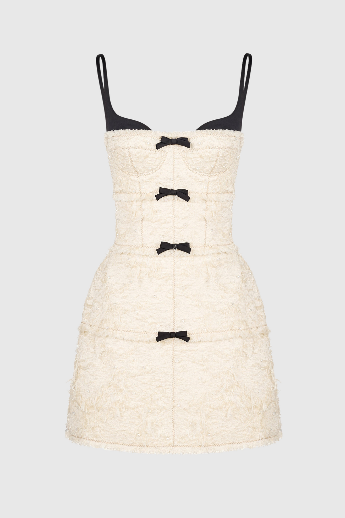 Santos Bow Mini Dress - Beige