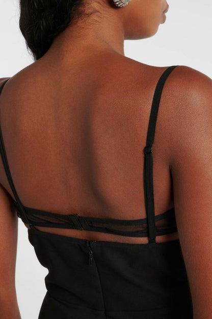 Sathva Cutout Mesh Maxi Bandage Dress