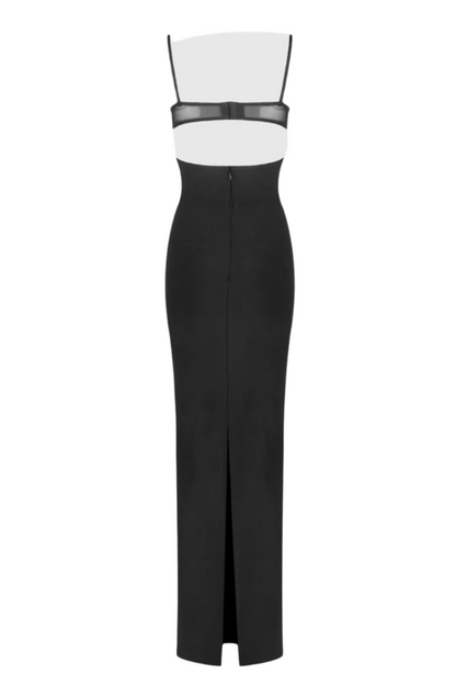 Sathva Cutout Mesh Maxi Bandage Dress