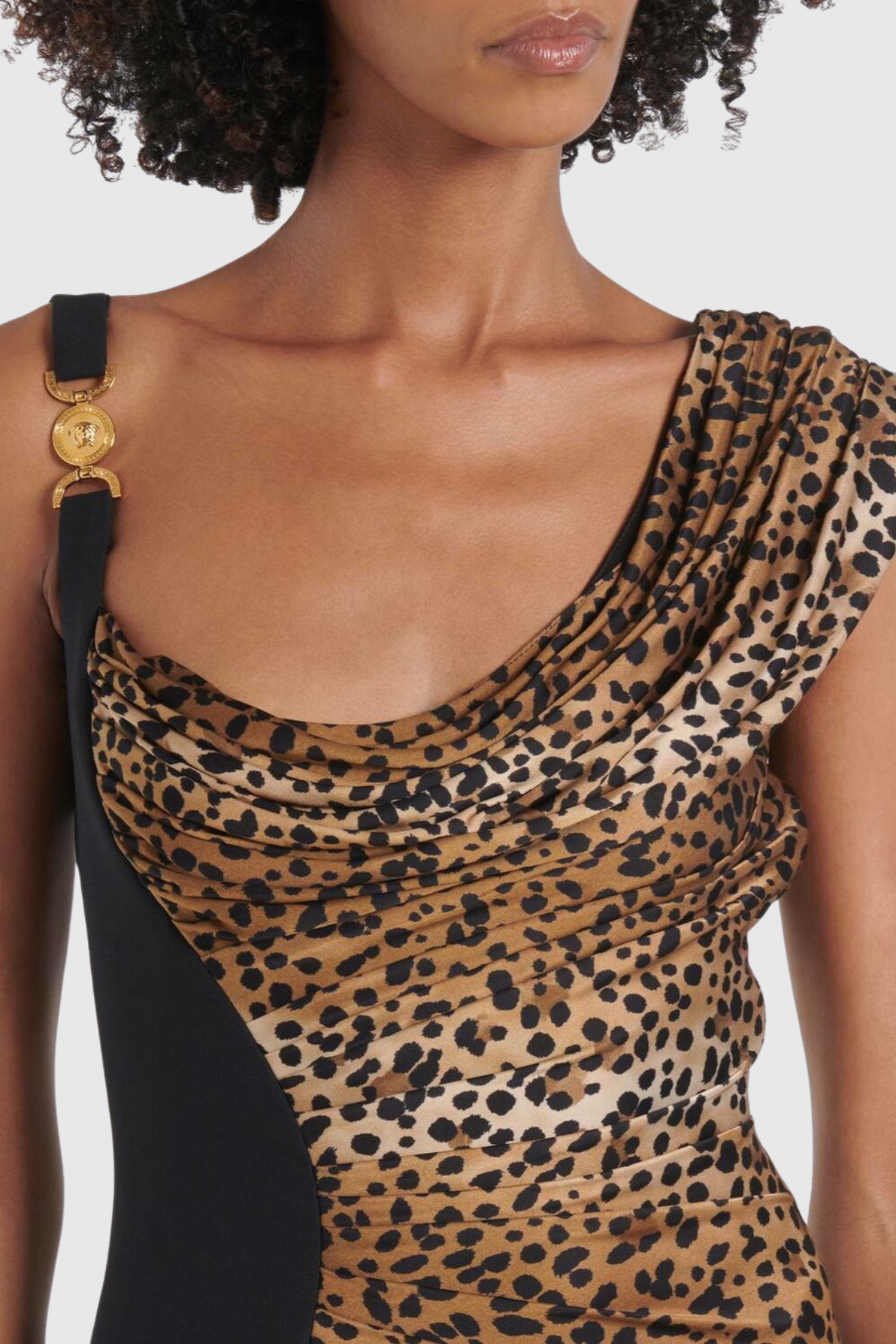 Sayera Leopard Ruched Maxi Dress