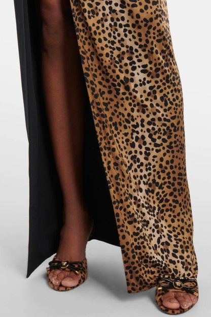 Sayera Leopard Ruched Maxi Dress