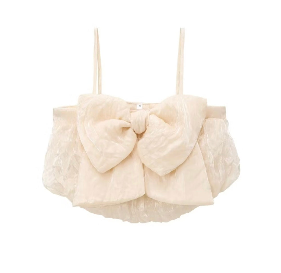 Addison Bownot Top In Ivory