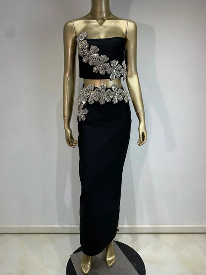 Diamond Flower Long Set - Lizza