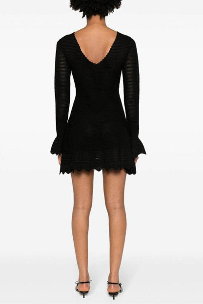 Laura black cut-out knit mini dress
