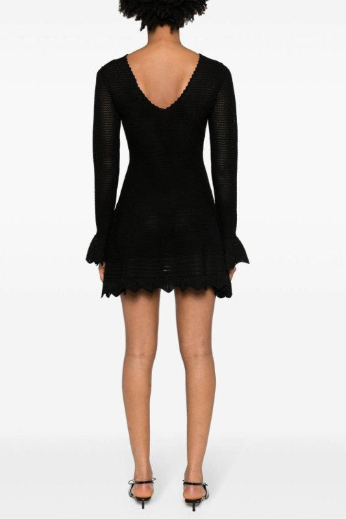 Laura black cut-out knit mini dress