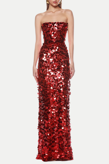 Shiva Strapless Sequin Maxi Dress